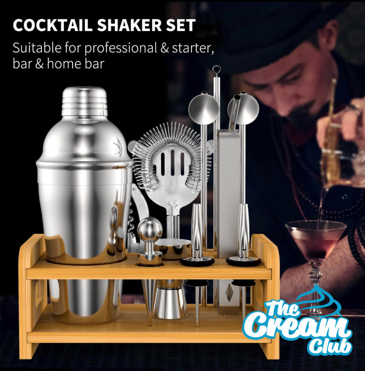 15 Piece Cocktail Shaker Kit